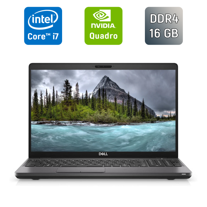 Мобільна робоча станція Dell Precision 3541 / 15,6" (1920x1080) IPS / Intel Core i7-9850H (6 (12) ядер по 2,6 - 4,6 ГГц) / 16 ГБ DDR4 / 512 ГБ SSD / nVidia Quadro P620, 4 ГБ GDDR5 128-bit / WebCam / Windows 10 б/в - изображение 1