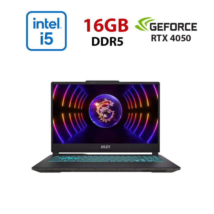 Ігровий ноутбук MSI Cyborg 15 A12VE-024NEU / 15,6" (1920x1080) IPS / Intel Core i5-12450H (8 (12) ядер по 3,3 - 4,4 ГГц) / 16 ГБ DDR5 / 500 ГБ SSD / nVidia GeForce RTX 4050, 6 ГБ GDDR6, 96-біт / Веб-камера б/в - зображення 1