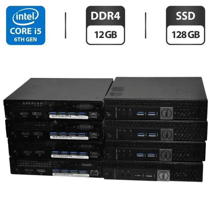 Неттоп Dell OptiPlex 7040 USFF / Intel Core i5-6500T (4 ядра по 2.5 - 3.1 GHz) / 12 GB DDR4 / 128 GB SSD / Intel HD Graphics 530 / Windows 11 Pro / Блок питания б/в - зображення 1