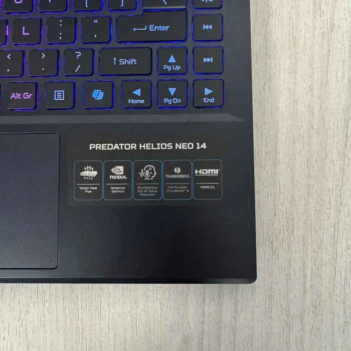 Ігровий ноутбук Acer Predator Helios Neo 14 PHN14-51 / 14" (2560x1600) IPS / Intel Core Ultra 7 155H (16 (22) ядер по 1,4 - 4,8 ГГц) / 16 ГБ DDR5 / 1000 ГБ SSD NVMe / nVidia GeForce RTX 4070, 8 ГБ GDDR6, 128-біт / WebCam б/в - зображення 3