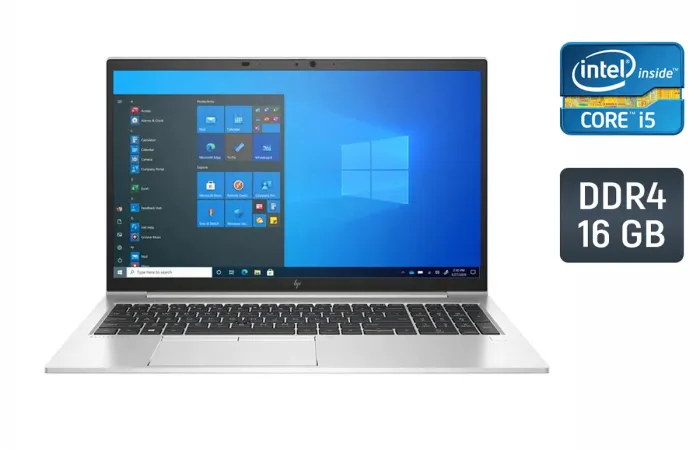 Ультрабук Б-клас HP EliteBook 850 G8 / 15.6" (1920x1080) IPS / Intel Core i5-1145G7 (4 (8) ядра по 2.6 - 4.4 GHz) / 16 GB DDR4 / 512 GB SSD / Intel Iris Xe Graphics / WebCam / TouchID / Windows 10 б/в - зображення 1