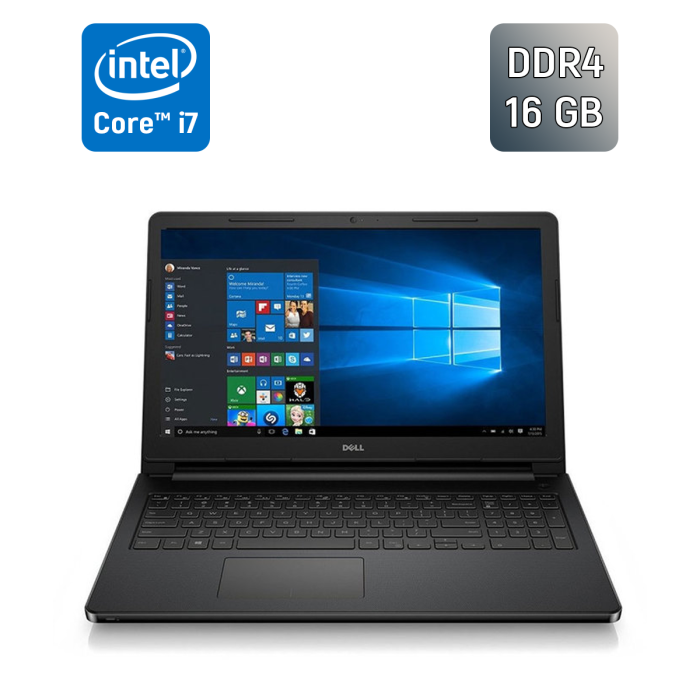 Ноутбук Б-клас Dell Inspiron 5566 / 15.6" (1366x768) TN / Intel Core i7-7500U (2 (4) ядра по 2.7 - 3.5 GHz) / 16 GB DDR4 / 512 GB SSD / Intel HD Graphics 620 / WebCam / Windows 10 б/в - зображення 1
