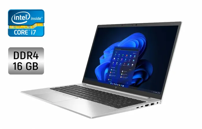 Ультрабук HP EliteBook 850 G8 / 15.6" (1920x1080) IPS / Intel Core i7-1185G7 (4 (8) ядер 3.0 - 4.8 ГГц) / 16 ГБ DDR4 / 512 ГБ SSD / Intel Iris Xe Graphics / WebCam / Дактилоскопічний б/в - зображення 1