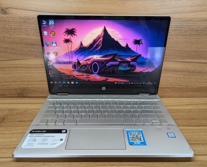 Ноутбук-трансформер Б-клас HP Pavilion x360m 14m-dn0003dx / 14" (1920x1080) IPS Touch / Intel Core i5-8265U (4 (8) ядра по 1.6 - 3.9 GHz) / 8 GB DDR4 / 256 GB SSD / Intel UHD Graphics 620 / WebCam / TouchID / Windows 10 б/в - зображення 2