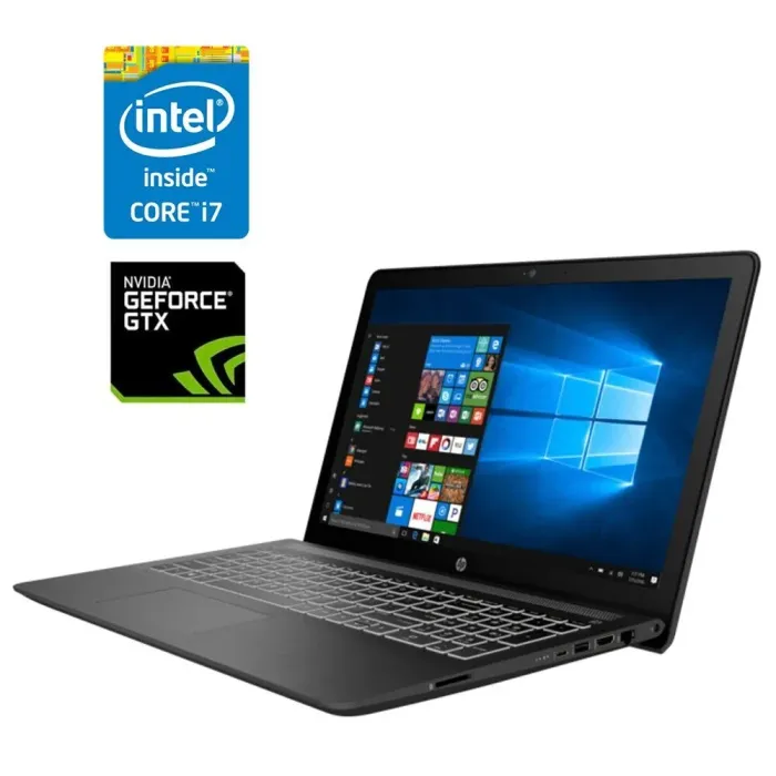 Ігровий ноутбук HP Pavilion Power 15-cb050od / 15.6" (1920x1080) IPS / Intel Core i7-7700HQ (4 (8) ядра по 2.8 - 3.8 GHz) / 16 GB DDR4 / 480 GB SSD / nVidia GeForce GTX 1050, 4 GB GDDR5, 128-bit / WebCam б/в - зображення 1