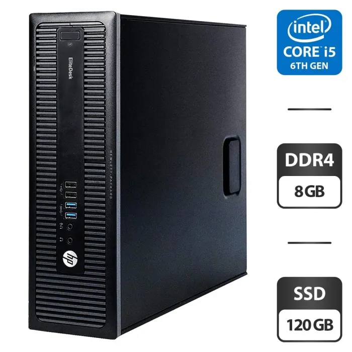 Комп'ютер HP EliteDesk 800 G2 SFF / Intel Core i5-6500 (4 ядра по 3.2 - 3.6 GHz) / 8 GB DDR4 / 120 GB SSD / Intel HD Graphics 530 б/в - зображення 1