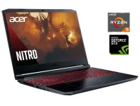 Ігровий ноутбук Б-клас Acer Nitro 5 AN515-44 / 15.6" (1920x1080) IPS / AMD Ryzen 5 4600H (6 (12) ядер по 3.0 - 4.0 GHz) / 16 GB DDR4 / 256 GB SSD M.2 / nVidia GeForce GTX 1650, 4 GB GDDR5, 128-bit / WebCam б/в