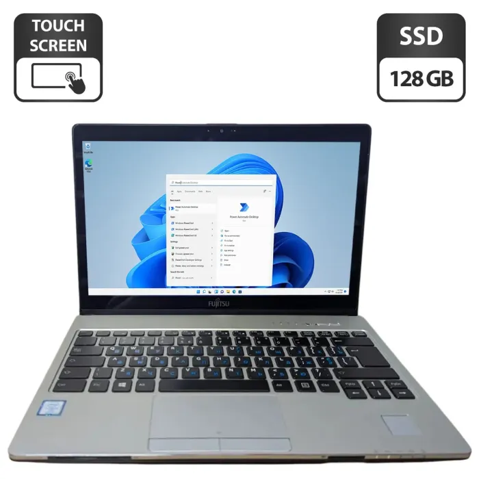 Ультрабук Б-клас Fujitsu LifeBook S937 / 13.3" (1920x1080) TN Touch / Intel Core i5-7300U (2 (4) ядра по 2.6 - 3.5 GHz) / 4 GB DDR4 / 128 GB SSD / Intel HD Graphics 620 / WebCam / Без АКБ б/в - зображення 1