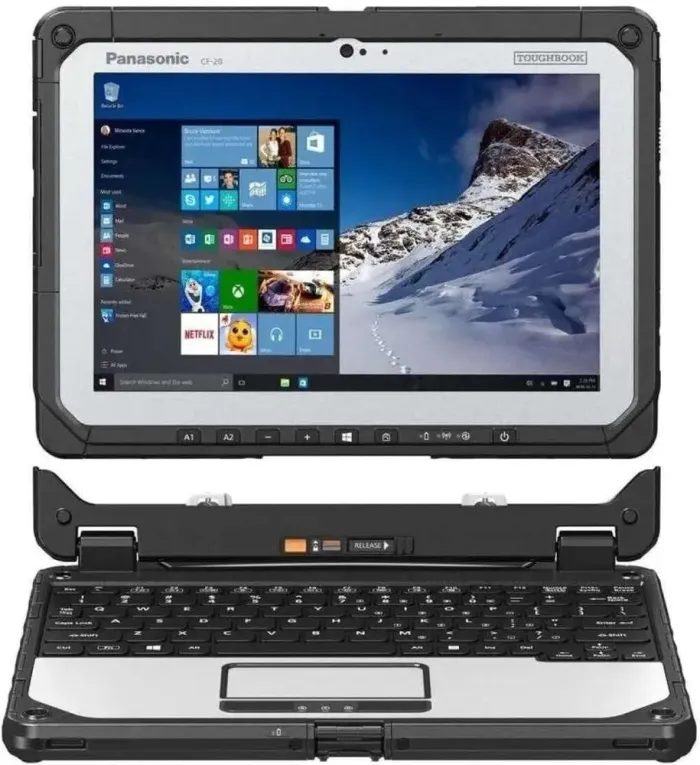 Захищений нетбук-трансформер Panasonic Toughbook CF-20 / 10.1" (1920x1200) TN / Intel Core M5-6Y57 (2 (4) ядра по 1.1 - 2.8 GHz) / 8 GB DDR3 / 256 GB SSD / Intel HD Graphics 615 / WebCam / Win 10 Pro + ДОК-станція б/в - зображення 2