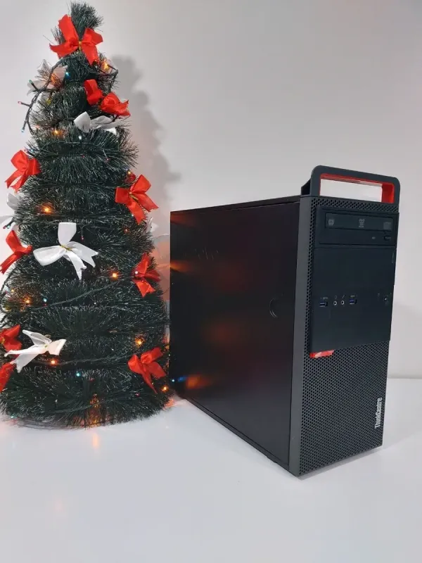 Комп'ютер Lenovo ThinkCentre M800 Tower / Intel Core i5-6600K (4 ядра по 3,5 - 3,9 ГГц) / 16 ГБ DDR4 / 512 ГБ SSD + 500 ГБ HDD / nVidia Quadro K4200, 4 ГБ GDDR5, 256-біт / DVD-ROM б/в - зображення 2