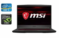 Ігровий ноутбук MSI MS-16W2 / 15.6" (1920x1080) IPS / Intel Core i5-10500H (6 (12) ядер по 2.5 - 4.5 GHz) / 16 GB DDR4 / 1000 GB SSD / nVidia GeForce RTX 3060, 6 GB GDDR6, 192-bit / WebCam / WebCam / Windows 10 б/в