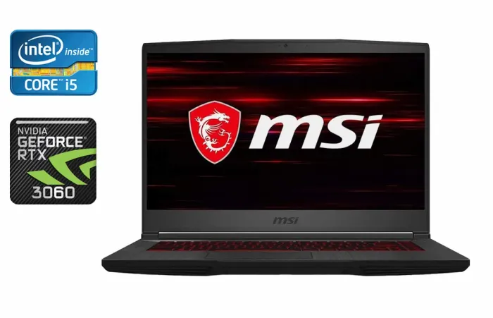 Ігровий ноутбук MSI MS-16W2 / 15.6" (1920x1080) IPS / Intel Core i5-10500H (6 (12) ядер по 2.5 - 4.5 GHz) / 16 GB DDR4 / 1000 GB SSD / nVidia GeForce RTX 3060, 6 GB GDDR6, 192-bit / WebCam / WebCam / Windows 10 б/в - зображення 1