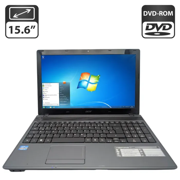 Ноутбук Acer Aspire 5749 / 15.6" (1366x768) TN / Intel Core i3-2350M (2 (4) ядра по 2.3 GHz) / 6 GB DDR3 / 320 GB HDD / Intel HD Graphics 3000 / WebCam / DVD-ROM б/в - изображение 1
