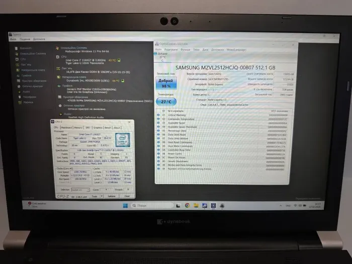 Ноутбук Toshiba Dynabook А50-J / 15.6" (1920x1080) IPS / Intel Core i7-1165G7 (4 (8) ядра по 2.8 - 4.7 GHz) / 16 GB DDR4 / 512 GB SSD / Intel Iris Xe Graphics / WebCam / Win 11 Pro б/в - зображення 7