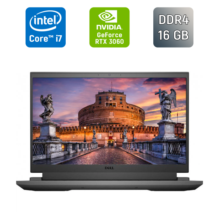 Ігровий ноутбук Dell G15 5510 / 15,6" (1920x1080) IPS / Intel Core i7-10870H (8 (16) ядер по 2.2 - 5.0 GHz) / 16 GB DDR4 / 1000 GB SSD / nVidia GeForce RTX 3060, 6 GB GDDR6, 192-bit / WebCam / Windows 10 б/в - изображение 1