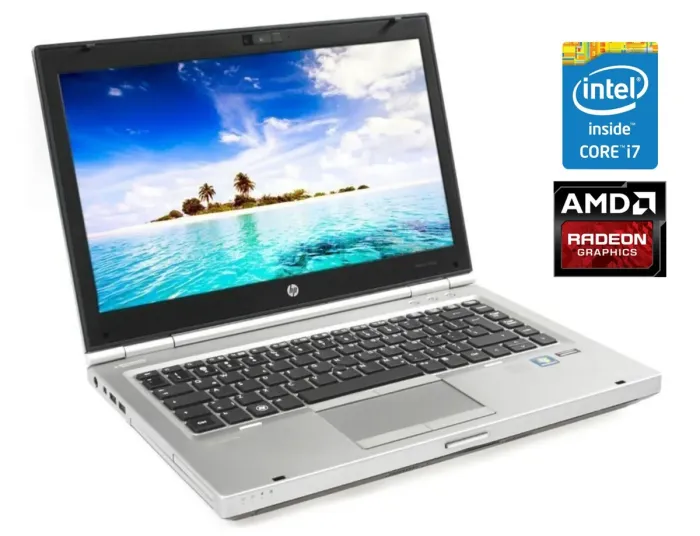 Ноутбук HP EliteBook 8470p / 14" (1600x900) TN / Intel Core i7-3520M (2 (4) ядра по 2.9 - 3.6 GHz) / 8 GB DDR3 / 180 GB SSD / AMD Radeon HD 7570M, 1 GB GDDR5, 64-bit / WebCam / DVD-ROM / 4G/LTE б/в - зображення 1