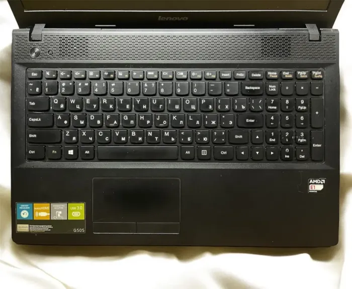 Ноутбук Lenovo G505 / 15.6" (1366x768) TN / AMD E1-2100 (2 ядра по 1.0 GHz) / 16 GB DDR3 / 256 GB SSD / AMD Radeon HD 8210 Graphics / WebCam б/в - зображення 3