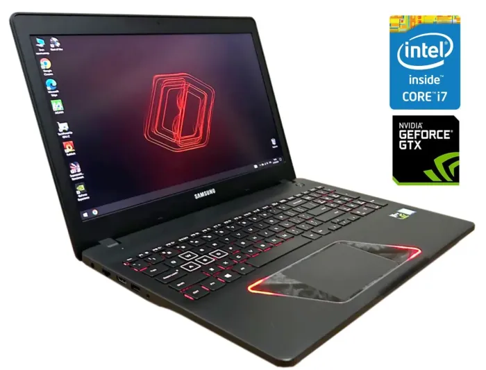Ігровий ноутбук Б-клас Samsung NP8500GM-X0BCN / 15.6" (1920x1080) IPS / Intel Core i7-7700HQ (4 (8) ядра по 2.8 - 3.8 GHz) / 8 GB DDR4 / 1000 GB SSD / nVidia GeForce GTX 1050, 2 GB GDDR5, 128-bit / WebCam б/в - зображення 1