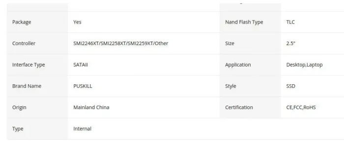 Твердотільний накопичувач SSD Puskill PSSD0123070300966 / 2.5" / 1000 GB TLC / SATA III - зображення 4