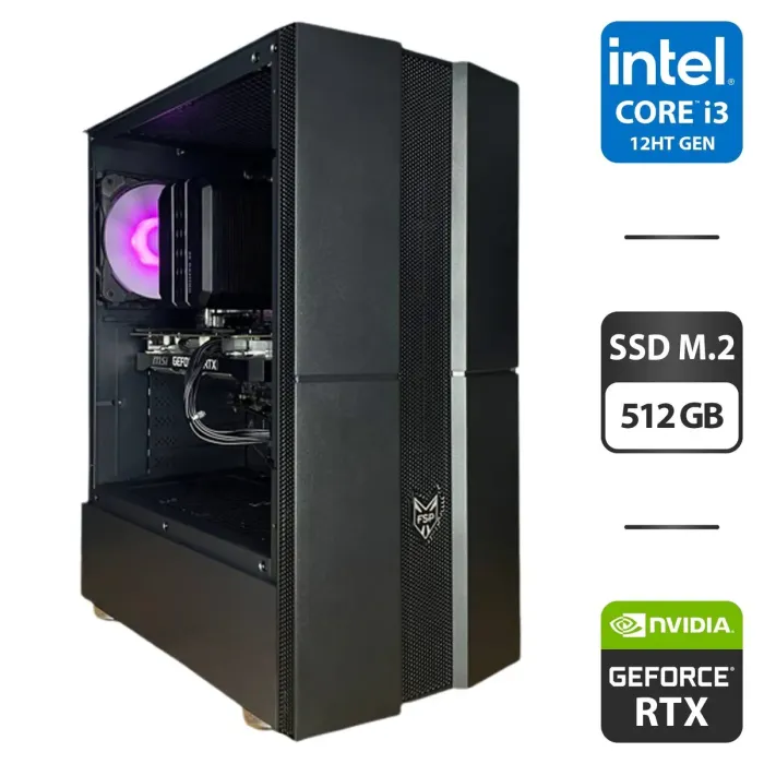 Ігровий ПК Intel Core i3-12100F (4 ядра по 3.3-4.3GHz) / 16GB DDR4 / 512GB SSD M.2 / GeForce RTX 3050, 8GB GDDR6, 128bit / HDMI / 550W б/в - зображення 1