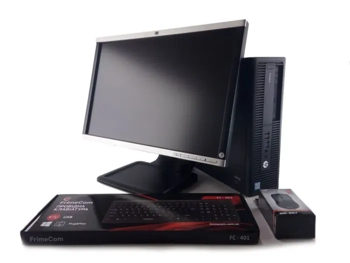 Комплект ПК: Системний блок HP ProDesk 600 G1 SFF / Intel Core i3-4130 (2 (4) ядра по 3.4 GHz) / 8 GB DDR3 / 500 GB HDD / Intel HD Graphics 4400 / 240W / DVD-RW / DisplayPort + Монітор 22" (1680х1050) TN LCD б/в - зображення 2