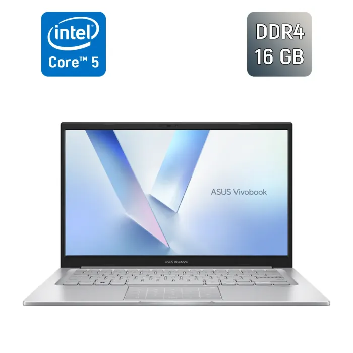 Ультрабук Asus VivoBook X1404V / 14" (1920x1080) IPS / Intel Core 5-120U (10 (12) ядер по 1.4 - 5.0 GHz) / 16 GB DDR4 / 256 GB SSD / Intel Graphics / WebCam / HDMI б/в - зображення 1