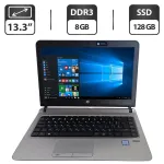 Ноутбук Б-клас HP ProBook 430 G3 / 13.3" (1366x768) TN / Intel Core i3-6100U (2 (4) ядра по 2.3 GHz) / 8 GB DDR3 / 128 GB SSD / Intel HD Graphics 520 / WebCam б/в