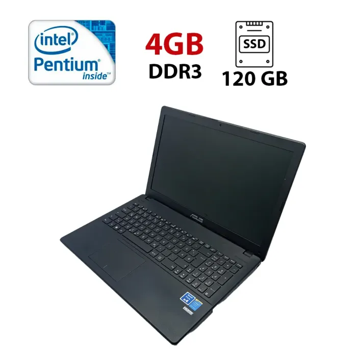 Ноутбук Asus X551 / 15.6" (1366x768) TN / Intel Pentium N3530 (4 ядра по 2.16 - 2.58 GHz) / 4 GB DDR3 / 120 GB SSD / Intel HD Graphics / WebCam б/в - зображення 1
