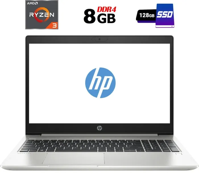 Ультрабук HP ProBook 455 G7 / 15.6" (1366x768) TN / AMD Ryzen 3 4300U (4 ядра по 2.7 - 3.7 GHz) / 8 GB DDR4 / 128 GB SSD / AMD Radeon Graphics / WebCam / HDMI б/в - зображення 1