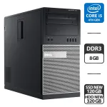 Комп'ютер Dell OptiPlex 9020 Tower / Intel Core i5-4570 (4 ядра по 3.2 - 3.6 GHz) / 8 GB DDR3 / 120 GB SSD NEW / Intel HD Graphics 4600 / VGA б/в