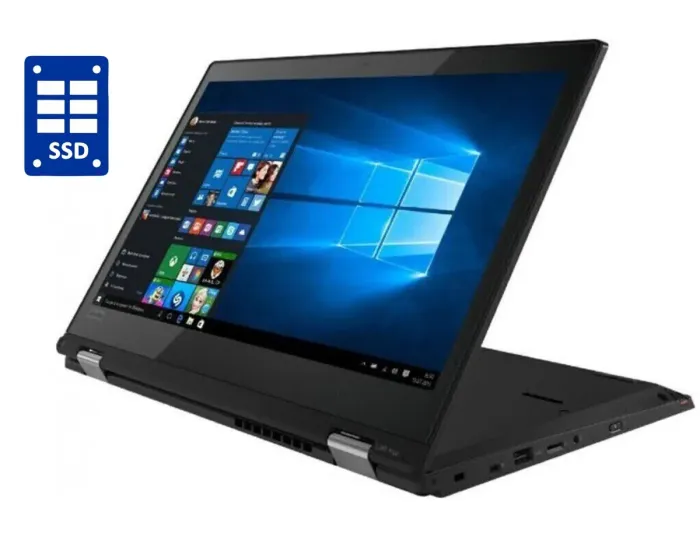 Ноутбук-трансформер Б-клас Lenovo ThinkPad L380 Yoga / 13.3" (1920x1080) IPS Touch / Intel Core i3-8130U (2 (4) ядра по 2.2 - 3.4 GHz) / 8 GB DDR4 / 256 GB SSD / Intel UHD Graphics 620 / WebCam / Win 10 Pro б/в - зображення 1