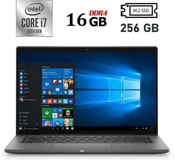 Ультрабук Б-клас Dell Latitude 7410 / 14" (1920x1080) IPS Touch / Intel Core i7-10610U (4 (8) ядра по 1.8 - 4.9 GHz) / 16 GB DDR4 / 256 GB SSD M.2 / Intel UHD Graphics / WebCam / Windows 10 б/в - зображення 1