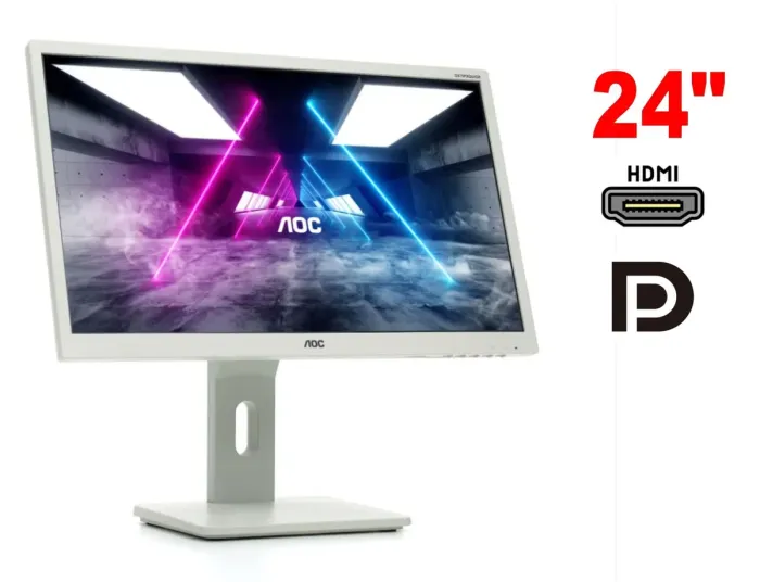 Монітор AOC I2475PXQU / 24" (1920x1080) IPS / 1x HDMI, 1x DP, 1x DVI, 1x VGA, 2x Audio, 3x USB 3.0, 2x USB 2.0 / 2x 2W / VESA 100x100 / Поворотний б/в - зображення 1