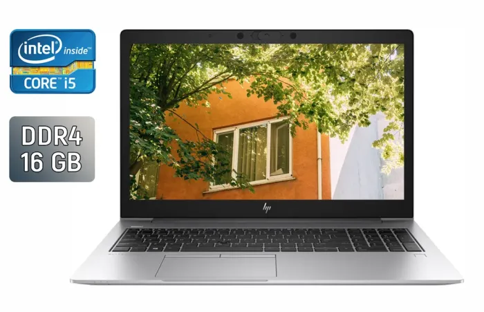 Ультрабук HP EliteBook 850 G6 / 15.6" (1920x1080) IPS / Intel Core i5-8365U (4 (8) ядра по 1.6 - 4.1 GHz) / 16 GB DDR4 / 512 GB SSD / Intel UHD Graphics / TouchID / WebCam / Windows 10 б/в - зображення 1