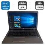 Ноутбук Б-клас HP 250 G6 / 15.6" (1366x768) TN / Intel Core i3-6006U (2 (4) ядра по 2.0 GHz) / 8 GB DDR4 / 128 GB SSD / Intel HD Graphics 520 / WebCam / DVD-ROM б/в
