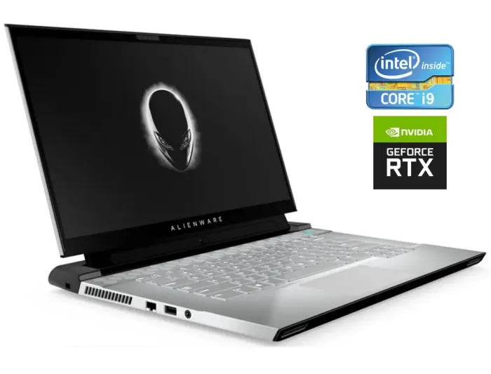 Ігровий ноутбук Б-клас Dell Alienware m15 R2 White / 15.6" (3840x2160) OLED / Intel Core i9-9980HK (8 (16) ядер по 2.4 - 5.0 GHz) / 16 GB DDR4 / 1000 GB SSD / nVidia GeForce RTX 2080 Max-Q, 8 GB GDDR6, 256-bit / WebCam б/в - зображення 1