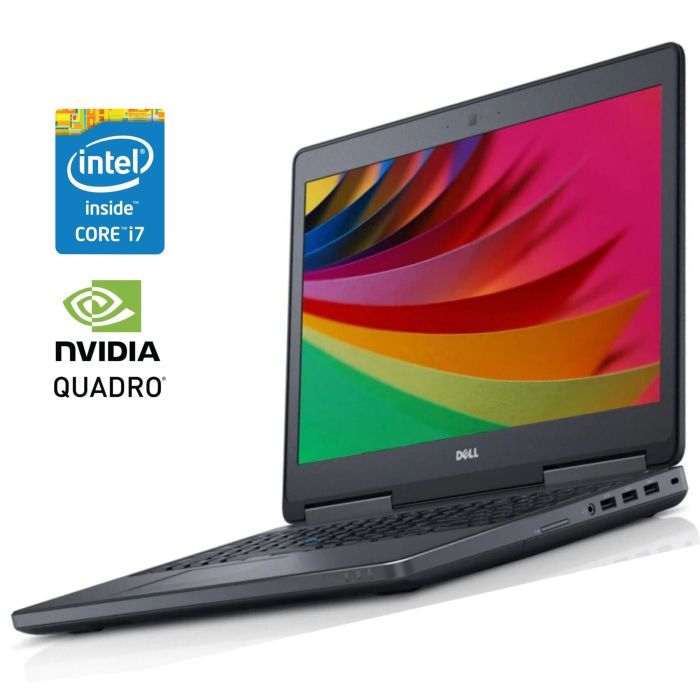 Мобільна робоча станція Б-класу Dell Precision 7520 / 15.6" (1920x1080) IPS / Intel Core i7-6820HQ (4 (8) ядра по 2,7 - 3,6 ГГц) / 16 ГБ DDR4 / 128 ГБ SSD + 500 ГБ HDD / nVidia Quadro M2200, 4 ГБ GDDR5, 128-біт / WebCam / Win 10 Pro б/в - зображення 1