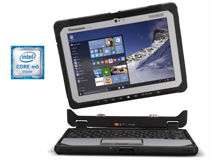 Захищений нетбук-трансформер Panasonic Toughbook CF-20 / 10.1" (1920x1200) TN / Intel Core M5-6Y57 (2 (4) ядра по 1.1 - 2.8 GHz) / 8 GB DDR3 / 256 GB SSD / Intel HD Graphics 615 / WebCam / Win 10 Pro + ДОК-станція б/в - изображение 1