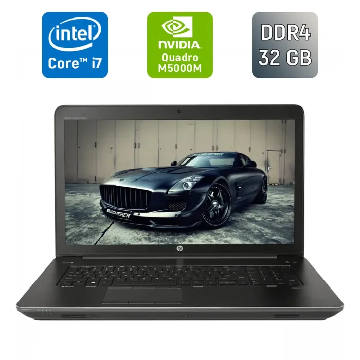 Мобільна робоча станція HP zBook 17 G3 / 17,3" (1920x1080) IPS / Intel Core i7-6820HQ (4 (8) ядра по 2,7 - 3,6 ГГц) / 32 ГБ DDR4 / 512 ГБ SSD / nVidia Quadro M5000M, 8 ГБ GDDR5, 256-біт / WebCam / Fingerprint / Windows 10 б/в - зображення 1
