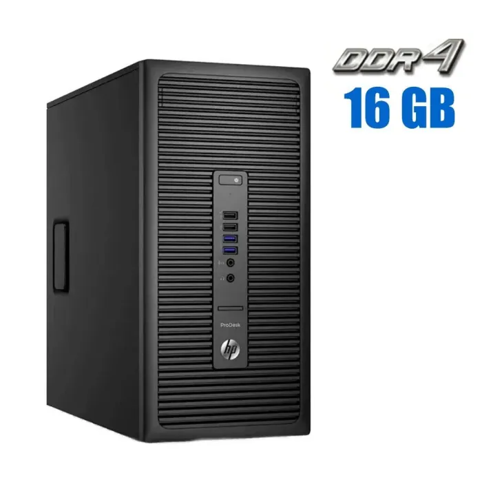 Комп'ютер HP ProDesk 600 G2 Tower / Intel Core i3-6100 (2 (4) ядра по 3.7 GHz) / 16 GB DDR4 / 500 GB HDD / Intel HD Graphics 530 б/в - зображення 1