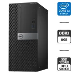 Комп'ютер Б-клас Dell OptiPlex 5040 Tower / Intel Core i3-6100 (2 (4) ядра по 3.7 GHz) / 8 GB DDR3 / 120 GB SSD + 500 GB HDD / Intel HD Graphics 530 / DVD-ROM б/в