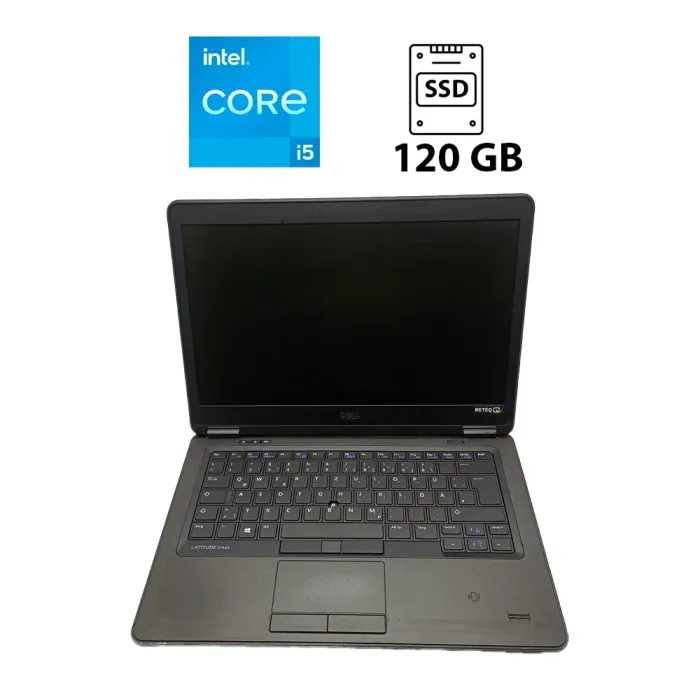 Ноутбук Dell Latitude E7440 / 14" (1366x768) TN / Intel Core i5-4300U (2 (4) ядра по 1.9 - 2.9 GHz) / 8 GB DDR3 / 120 GB SSD / Intel HD Graphics 4400 / WebCam б/в - зображення 1