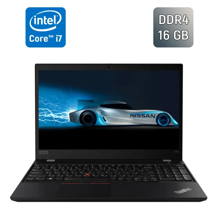 Ультрабук Б-клас Lenovo ThinkPad T590 / 15.6" (1920x1080) IPS / Intel Core i7-8565U (4 (8) ядра по 1.8 - 4.6 GHz) / 16 GB DDR4 / 512 GB SSD / Intel UHD Graphics 620 / WebCam / TouchID / Windows 10 б/в - зображення 1