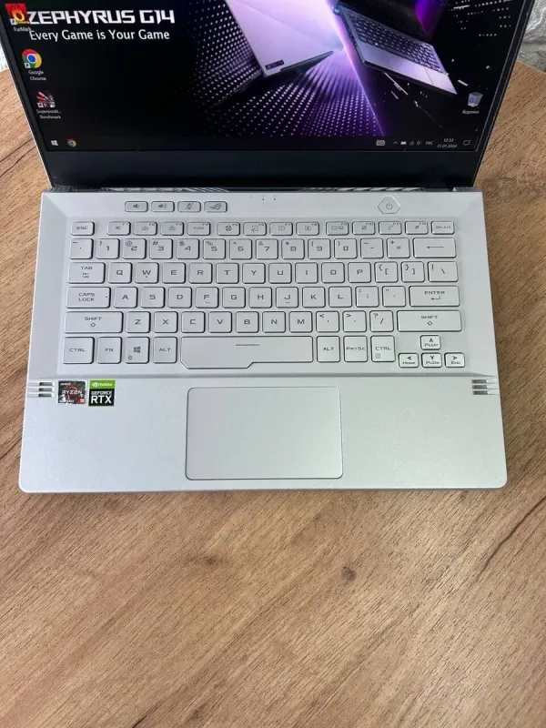 Ігровий ультрабук Б-клас Asus ROG Zephyrus G14 GA401QM / 14" (1920x1080) IPS / AMD Ryzen 9 5900HS (8 (16) ядер по 3.0 - 4.6 GHz) / 16 GB DDR4 / 1000 GB SSD / nVidia GeForce RTX 3060, 6 GB GDDR6, 192-bit б/в - зображення 7