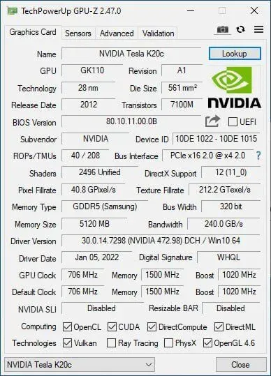 Дискретна відеокарта nVidia Tesla K20c, 5 GB GDDR5, 320-bit б/в - зображення 7