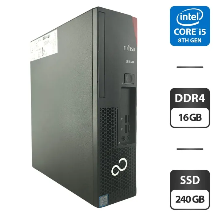 Комп'ютер Fujitsu Esprimo D538 E85 SFF / Intel Core i5-8400 (6 ядер по 2.8 - 4.0 GHz) / 16 GB DDR4 / 240 GB SSD / Intel UHD Graphics 630 б/в - зображення 1