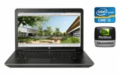 Мобільна робоча станція HP zBook 17 G3 / 17.3" (1600x900) TN / Intel Core i5-6440HQ (4 ядра по 2.6 - 3.5 GHz) / 16 GB DDR4 / 480 GB SSD / nVidia Quadro M1000M, 2 GB DDR3, 128-bit / WebCam / TouchID / Windows 10 б/в