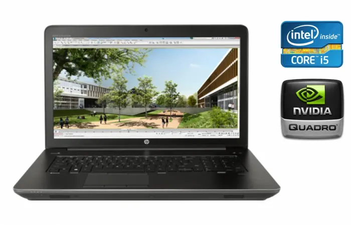 Мобільна робоча станція HP zBook 17 G3 / 17.3" (1600x900) TN / Intel Core i5-6440HQ (4 ядра по 2.6 - 3.5 GHz) / 16 GB DDR4 / 480 GB SSD / nVidia Quadro M1000M, 2 GB DDR3, 128-bit / WebCam / TouchID / Windows 10 б/в - зображення 1