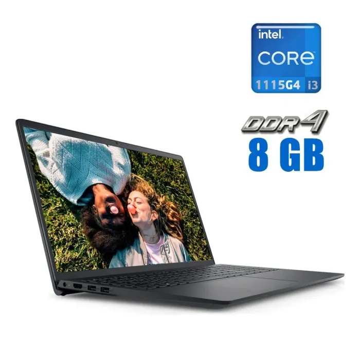 Ультрабук Dell Inspiron 15 3511 / 15.6" (1920x1080) TN / Intel Core i3-1115G4 (2 (4) ядра по 4.1 GHz) / 8 GB DDR4 / 256 GB SSD M.2 / Intel UHD Graphics / WebCam / Windows 11 Pro б/в - зображення 1