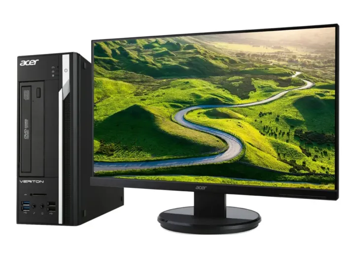 Комплект ПК Б-клас: Acer Veriton X2632G SFF / Intel Core i3-4130 (2 (4) ядра по 3.4 GHz) / 8 GB DDR3 / 500 GB HDD / Intel HD Graphics 4400 / DVD-RW + Монітор Acer K222HQL / 22" (1920x1080) IPS / 1x HDMI, 1x DVI, 1x VGA б/в - зображення 1